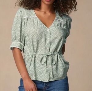 Green Floral Women's Top